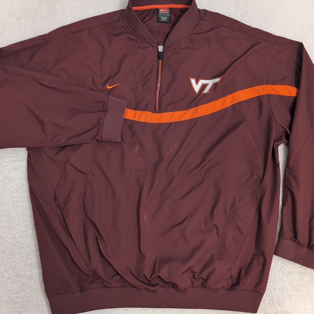 Nike Team Clima Fit Men's L Virginia Tech Lightweight Jacket Vented Authentic